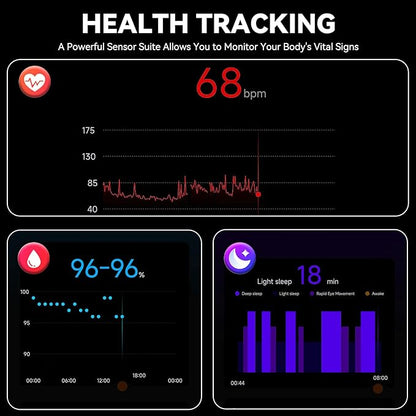 2026 Latest Screenless Fitness Tracker Band, Activity & Sleep Tracking Wearable with App Sync, Lightweight Waterproof Fitness Band for Men and Women (Black)