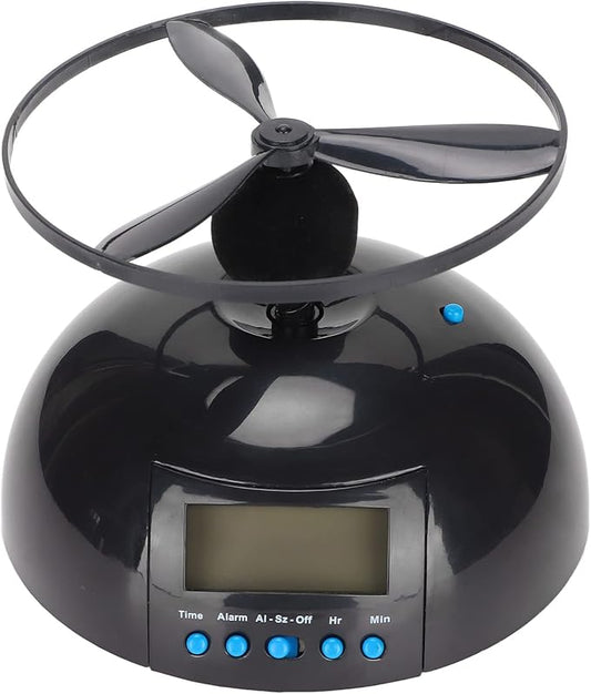 Flying Alarm Clock with Helicopter Propeller – Moving Alarm Clock on Wheels for Heavy Sleepers, Digital LED Run Away Gadget Clock, Creative Gift for Bedroom & Office Use