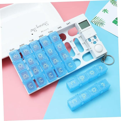 Mobestech Weekly Organizer 7-Day 28 Compartments Reminder Alarm Removable Timer Luminous LCD