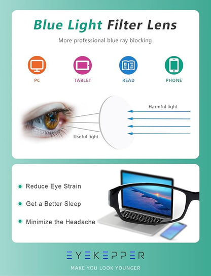 Eyekepper 4-pack Reading Glasses Blue Light Blocking Women Cat Eye Readers