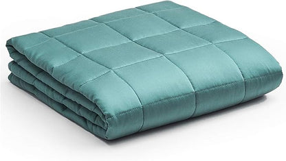 YnM Cooling Weighted Blanket, Oeko-Tex Certified Material with Premium Glass Beads (Sea Grass, 80''x87'' 30lbs), 140~240lb Persons Sharing Use on Queen/King Bed | A Duvet Included