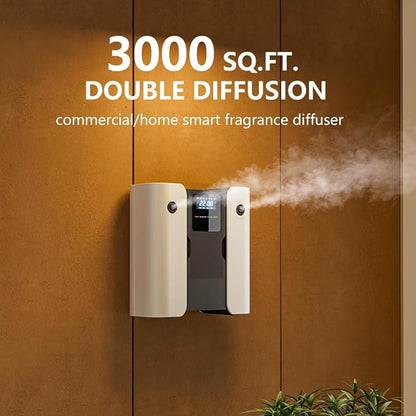 Smart Dual Scent Waterless Essential Oil Diffuser, Cold Air Tech Scent Air Machine for 3000 Sq Ft,160ml x2 Large Capacity, Hotel Collection Diffuser for Home & Office, Spa