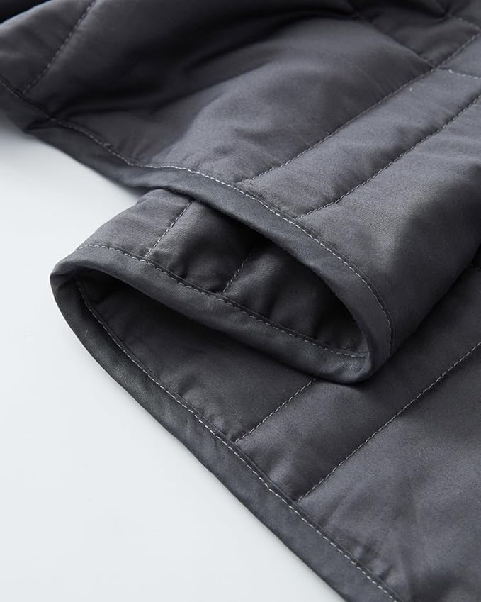 Baloo Weighted Blanket (Midnight - 9lbs 40"x60" - Mini Size) | Cool & 100% Cotton Material | Machine Washable & Dryer Safe | with Glass Microbead Fill
