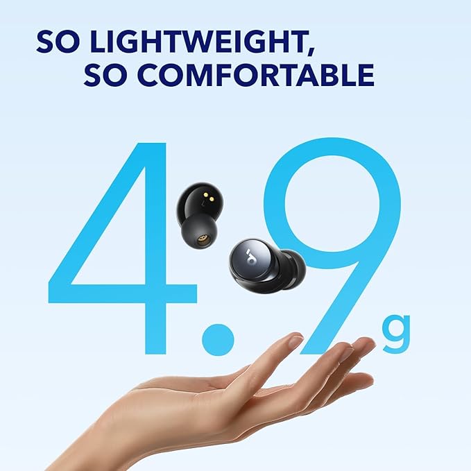 Soundcore by Anker Space A40 Auto-Adjustable Active Noise Cancelling Wireless Earbuds, Reduce Noise by Up to 98%, 50H Playtime, Hi-Res Sound, Comfortable Fit, App Customization(Renewed)
