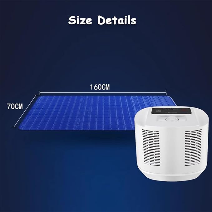Electric Water-cooled Mattress, Bed Cooling System, Electric Water Cooler Mattress Pad System, Water Cooling Mattress Pad, Portable Bed Chiller For In Summer Cooling And Optimized Sleep 70x160cm