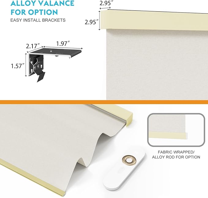 Motorized Blinds with Remote, Smart Blind Roller Shades Compatible with Alexa, Durable Rechargeable Battery Solar Power Electric Window Blinds Motorized Shades Customized Size (Luxury-Beige)