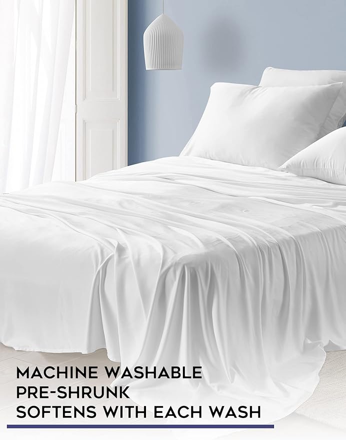 YnM Exclusive Cooling Duvet Cover for Weighted Blankets with 16 Strings (White, 48"x72")