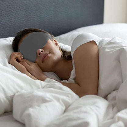 3D Contoured Sleep Mask, Memory Foam, Adjustable Strap, Ergonomic Design for Total Darkness (Grey)