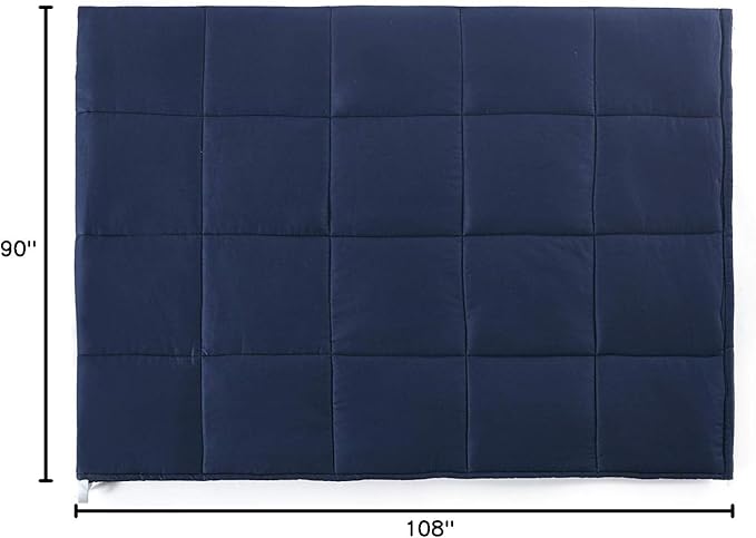 TONGDADA Kids Weighted Blanket | 40''x60'',5lbs | for Child Between 40-62 lbs | Premium Cotton Material with Glass Beads | Navy