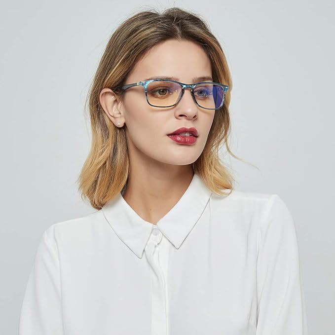 JOSCHOO Computer Reading Glasses Blue Light Blocking Readers Men and Women Glasses of Reading (Brown Stripe, 3.0)