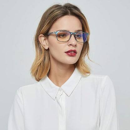 JOSCHOO Computer Reading Glasses Blue Light Blocking Readers Men and Women Glasses of Reading (Brown Stripe, 3.0)