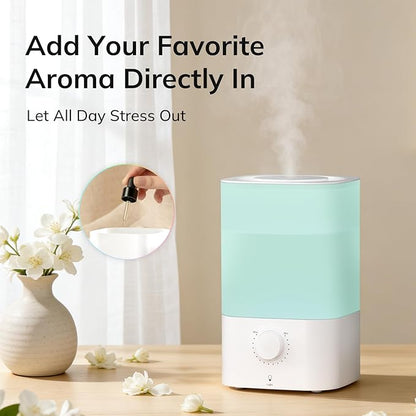 ZAFRO 3.2L Cool Mist Humidifier for Bedroom, 360° Adjustable Nozzle & 7 Color LED Night Light, Top Fill Design & Multiple Mist Levels, 24 dB Quiet Ultrasonic Comfort Humidifiers, White
