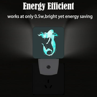 Groovy Mermaid Night Light,Plug-in Nightlights Auto Sensor Night Lamp Dusk-to-Dawn Lamp Home Decor for Nursery Children Girls Boys