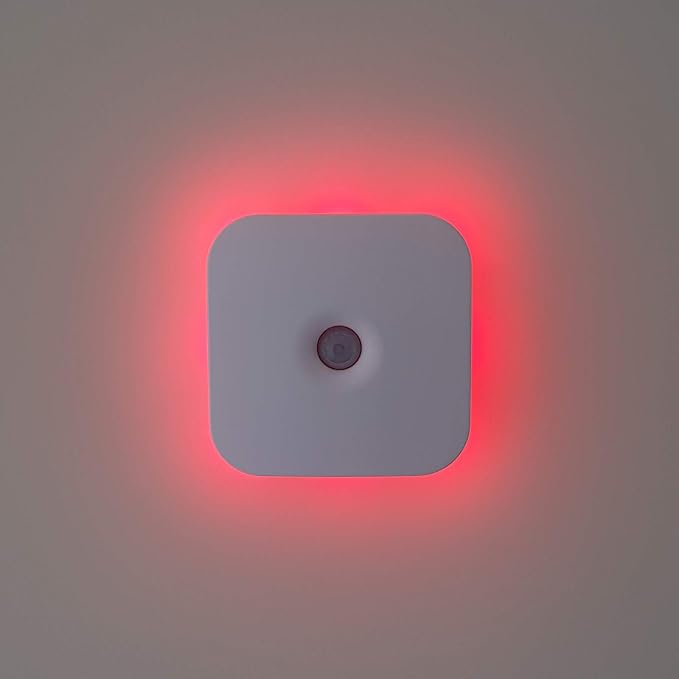 emagine A Sleep Aid Red LED Motion Sensor Portable Rechargeable Night Light Motion Activated Auto Sensor, Promotes melatonin Production and Healthy Sleep, ON-Off-Auto-Brightness Toggle, 2-Pack (Red)