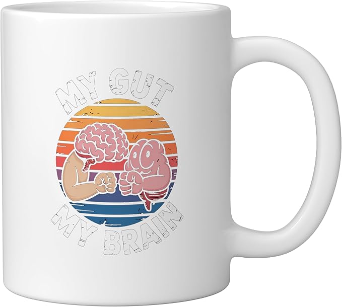 Relaxation Breathing Vagus Nerve Stimulation Stress Relief Ceramic Mug, White
