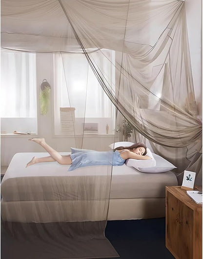 Faraday Fabric Bed Drapes Mesh EMF Protection Canopy, RF Shielding Netting, King Size, Queen Size, Twin Size (Color : Brown, Size : Small)