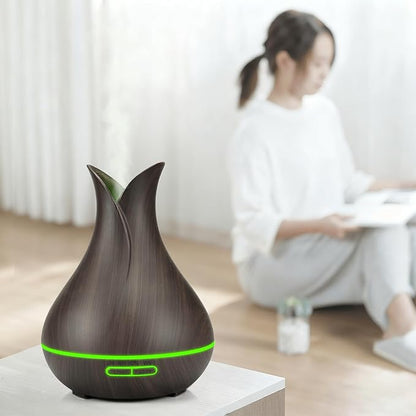 Smart WiFi Essential Oil Diffuser App Control Air Humidifier (Dark Wood UK)