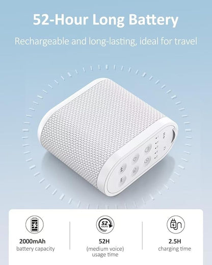 Portable Travel Sound Machine for Adults, Baby Sleeping : Super Long-Lasting & Rechargeable Battery, Headphone Jack, 21 Sounds - White Noise Machine for Office Privacy & Noise Canceling, Home, Gift