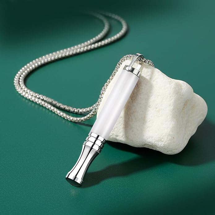 Breathe Free Necklace, Natural Stone Breathing Necklace for Stress Relief, Mindfulness and Relaxation, Anxiety Necklace Mindful Breathefree Calm Tool with Plant Cores, Portable Wellness Gift for Adult
