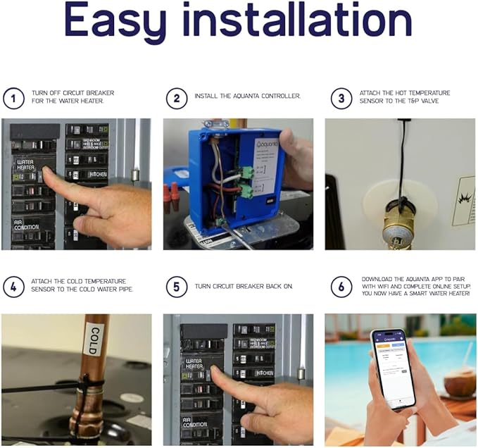 Smart Water Heater Timer: Optimize Hot Water Usage - Compatible with Alexa - Installs in Minutes, No Plumbing Required. Compatible with Gas Water Heaters.