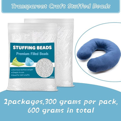600g/21.2oz Premium Stuffing Beads, Stuffing for Stuffed Animals, Sandbags, Filled Beads Weighted Stuffing Beads for Halloween Christmas Craft DIY Decor