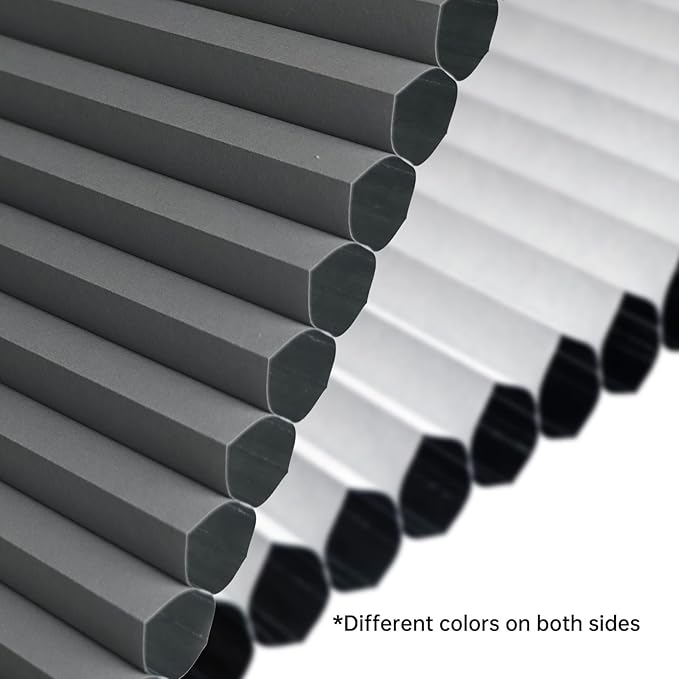 Motorized Cellular Shades with Remote, Blackout Smart Cellular Shades Compatible with Alexa, Cordless Honeycomb Window Blinds for Bedroom Home Office, Custom Size, Blackout Light Grey
