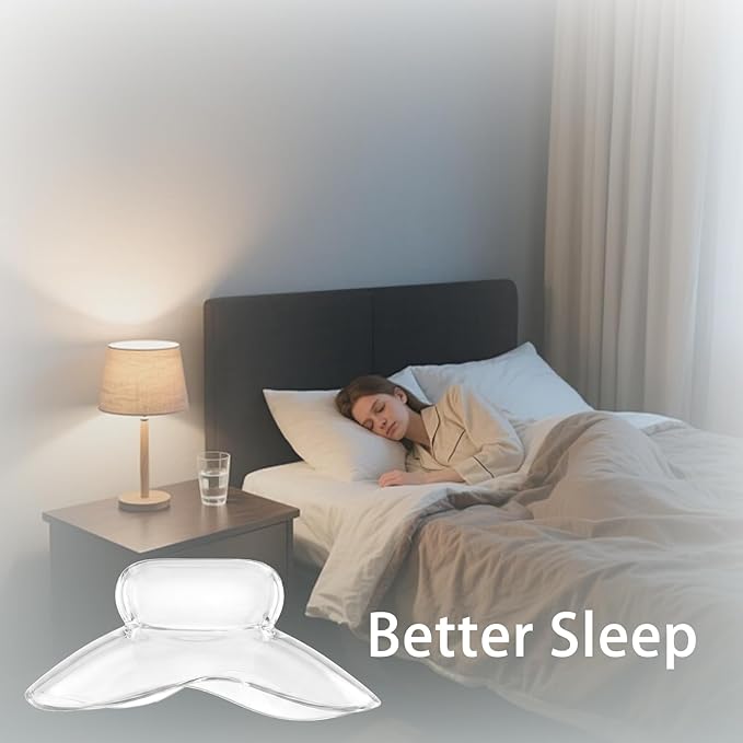 Tongue Stabilizing Device Mouthpiece - Reusable, BPA-Free Anti Snore Solution & Comfortable Tongue Retainer to Stop Snoring for Better Sleep, Fits Men & Women-D04