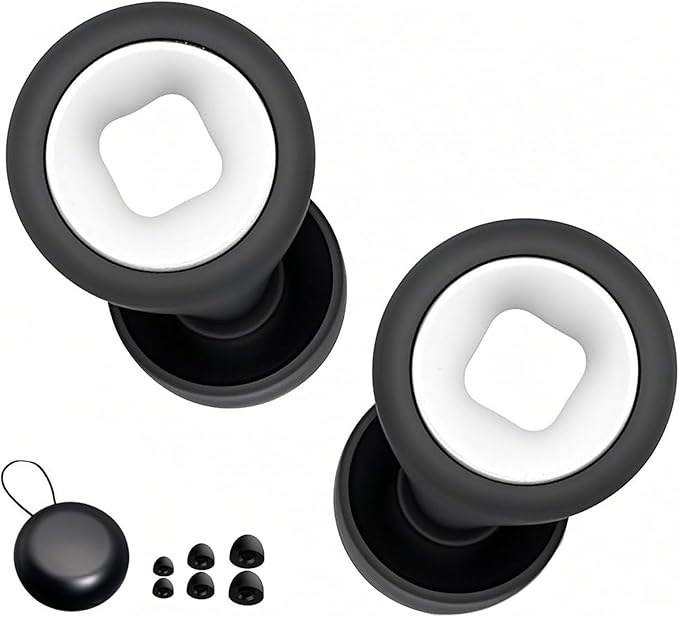 Motorcycle Ear Plugs Wind Noise,45db Moto Earplugs Riding,Motorcycle Hearing Protection,Reusable Wind Noise Cancelling Earplug for Motorbike,Touring,Racing,Riding,Sleep,Concerts (Black and White)