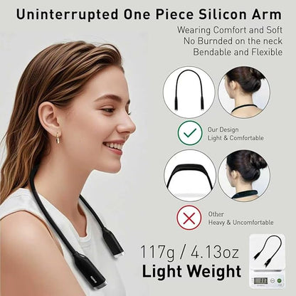 Neck Reading Light, 3 Color & Brightness Adjustable Book Light for Reading in Bed, Hands-Free, Lightweight, USB C Rechargeable, Eye-Caring, Perfect for Crafts, Camping, Kids & Adults (black)