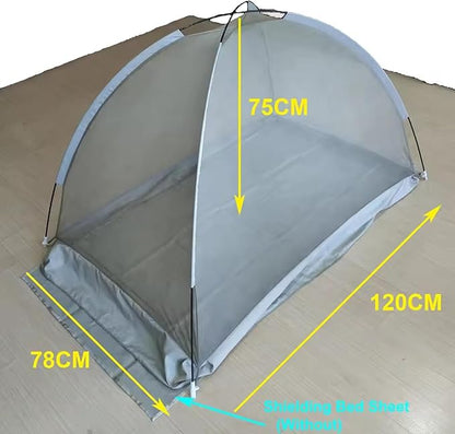 EMF Shielding Canopy, Silver Coated Mesh EMF Protection Canopy, RF Shielding Netting, for Folded Bed Tent Canopy,120 * 75 * 78cm