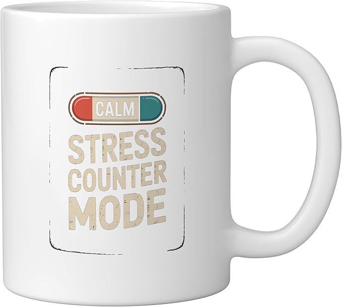Relaxation Breathing Vagus Nerve Stimulation Stress Relief Ceramic Mug, White