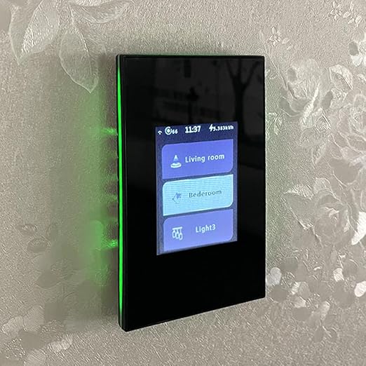 LANBON Smart Light Switch,1/2/3 Gang,3 Way for Whole House, LCD Magic Panel by WiFi Mesh Never be Offline, 2.4G Wi-Fi Smart Switch Compatible with Alexa&Google Home, Neutral Wire Required,L8-HS-Black