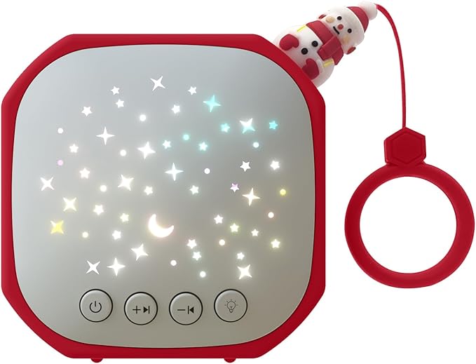 Portable Sound Machine Baby with Star Projector | White Noise Sound Machine for Sleep | Baby Noise Machine with Hook for Children's Bedroom, Travel, Car, Christmas Holidays Gifts (Snowman)