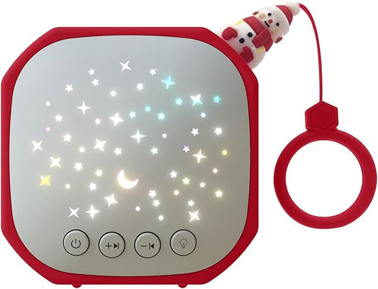 Portable Sound Machine Baby with Star Projector | White Noise Sound Machine for Sleep | Baby Noise Machine with Hook for Children's Bedroom, Travel, Car, Christmas Holidays Gifts (Snowman)
