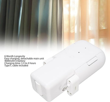 Yoidesu Automatic Curtain Opener, Bluetooth Remote Control Smart Curtain with WiFi App Timer, Upgraded High Performance Motor, Voice Control for T Track U Track Roman Rod