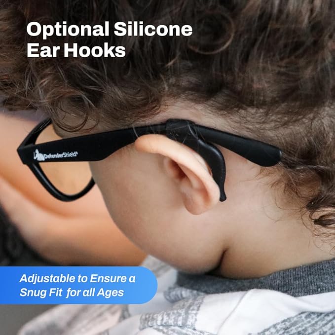 DefenderShield Blue Light Blocking Glasses Kid Series for Computer, Mobile, Gaming, Sleep-Purple - Anti Eye Strain, Headache