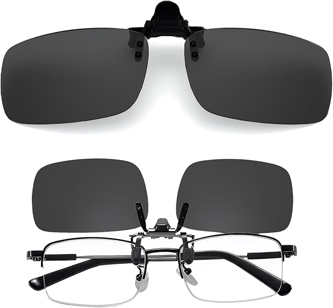 Clip on Polarized Night Vision Driving Glasses Flip up Sunglasses UV-400 to Wear Over Glasses for Night Driving