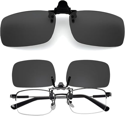 Clip on Polarized Night Vision Driving Glasses Flip up Sunglasses UV-400 to Wear Over Glasses for Night Driving