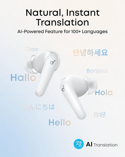 Soundcore P31i by Anker, Real-Time Adaptive Noise Cancelling, Hi-Res Sound, Translation Earbuds, 50H Playtime, Wireless Earbuds, Bluetooth Earphones, Spatial Audio, Fast Charging, IP55