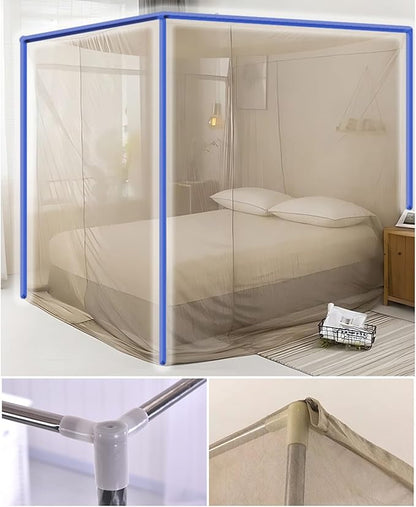 Faraday Fabric Bed Drapes Mesh EMF Protection Canopy, RF Shielding Netting, King Size, Queen Size, Twin Size (Color : Brown, Size : XX-Large)