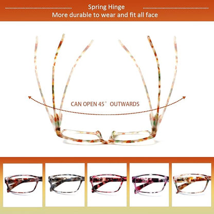 JOSCHOO Computer Reading Glasses for Women and Men 6 Pack Blue Light Blocking Spring Hinge Readers
