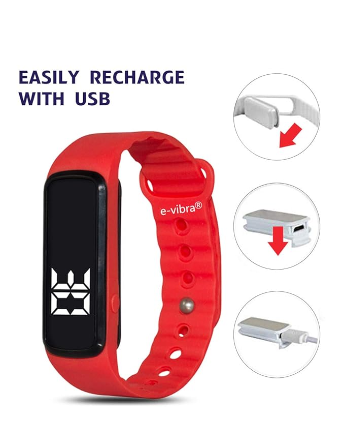 Potty Training Watch - Silent Vibrating Alarm Wristband Pill Reminder Watch with Countdown Timer (Red)