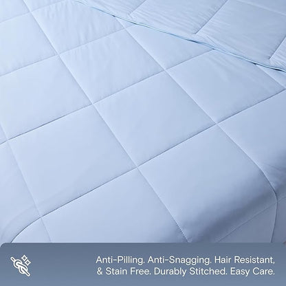 DOZ Lightweight Cooling Comforter, Cooling Blanket for Hot Sleepers and Night Sweats, Q-Max Over 0.4, Cool to The Touch Cover, Breathable, Soft, 70"x90", Glacier, Twin/Twin XL