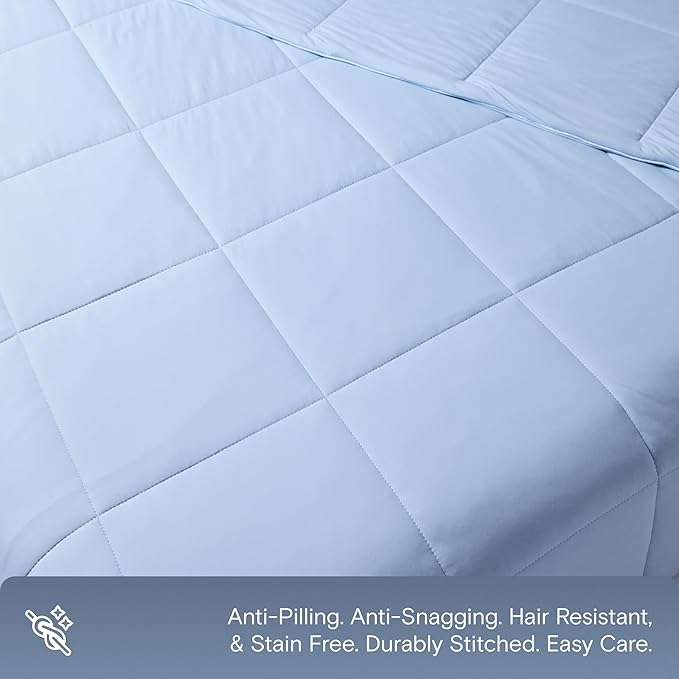 DOZ Lightweight Cooling Comforter, Cooling Blanket for Hot Sleepers and Night Sweats, Q-Max Over 0.4, Cool to The Touch Cover, Breathable, Soft, 106"x90", Glacier, King/Cal King