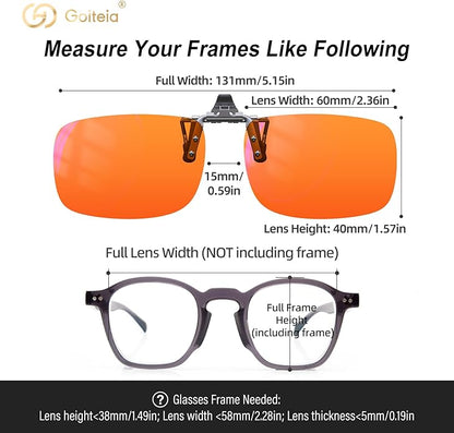 Goiteia Orange Blue Light Blocking Glasses Clip on for Migraine-Gaming Glasses for Eyes Strain/Light Sensitive-Help to Sleep