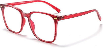 Oversized Square Blue Light Blocking Glasses for Women Men, Anti-Fatigue Computer Monitor Glasses Reduce Eye Strain