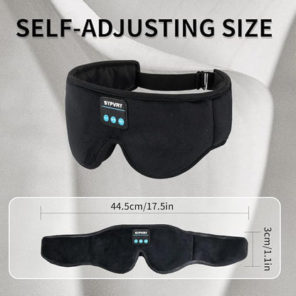 Bluetooth Sleep Mask Wireless Headphones 3D Bluetooth Eye Mask for Side Sleepers SYPVRY Blackout Eye Mask with Headphones Speaker for Airplane,Travel, Black