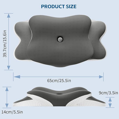 Cervical Neck Pillow for Neck and Shoulder Pain Relief, Memory Foam Pillow, Ergonomic Contour Side Sleeper Pillows, Soft Cooling Orthopedic Pillow for Side Back Stomach Sleepers (Grey)
