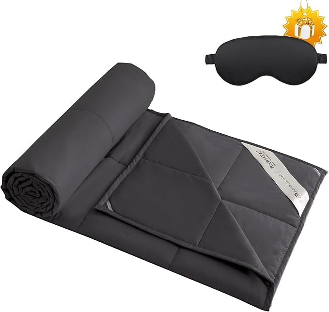 YOUR MOON Summer Lightweight Wool Comforter - Breathable & Thin Duvet Insert for Hot Sleepers, 100% Australian Wool Filling 100gsm with Pure Cotton Shell-Twin Size (Dark Gray)