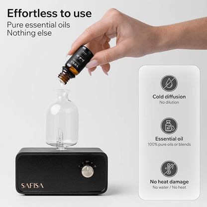 Waterless Essential Oil Diffuser, Scent Diffuser for Home, 700 Sq. Ft., Portable Waterless Diffuser, Nebulizing Cold Air Cordless Diffuser for Large Room, Rechargeable, Smart, Hotel-Style